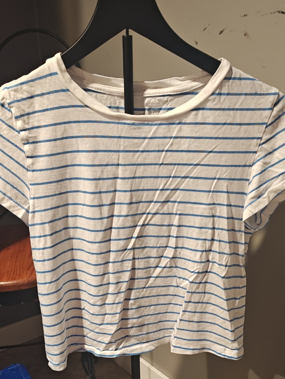 Universal Thread White Tee with Blue Stripes